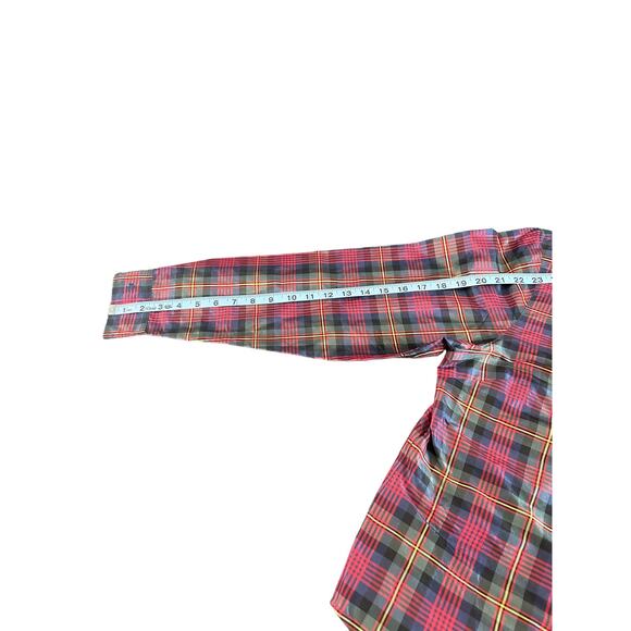 NWT Ralph Lauren Silk Georgette Harvest Plaid Button Down Blouse Size Large - Picture 12 of 13